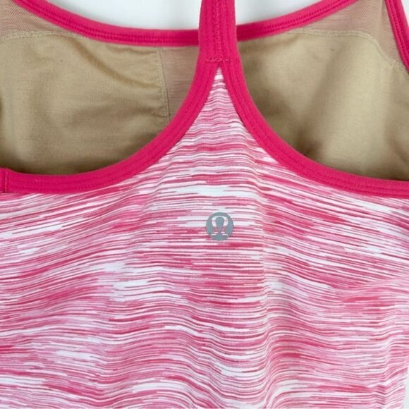 Lululemon Pink Striped Racer Back Cami - Picture 4 of 4